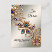 Elegant Gold Jewel Flowers Detail Enclosure Card エンクロージャーカード (正面)