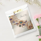 Elegant Gold Jewel Flowers Favor Bag フェイバーバッグ (封をした状態)