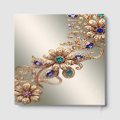 Elegant Gold Jewel Flowers Guest Book ゲストブック (裏面)