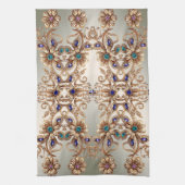 Elegant Gold Jewel Flowers Kitchen Towels キッチンタオル (縦)