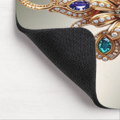 Elegant Gold Jewel Flowers Mousepad マウスパッド (コーナー)