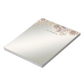 Elegant Gold Jewel Flowers Notepad ノートパッド (回転)