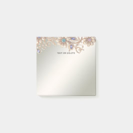 Elegant Gold Jewel Flowers Post it Notes ポストイット
