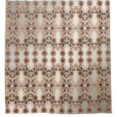 Elegant Gold Jewel Flowers Shower Curtain シャワーカーテン (正面)