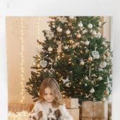 Elegant Gold Joy Peace Love Script 3-Photo 三つ折りクリスマスカード (内部最初)