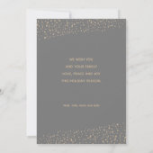 Elegant Gold JOYFUL Script on Grey Photo Christmas シーズンカード (裏面)