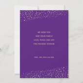 Elegant Gold JOYFUL Script Purple Photo Christmas シーズンカード (裏面)