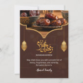 Elegant Gold Lantern Warm Brown with Dates Iftar 招待状 (裏面)