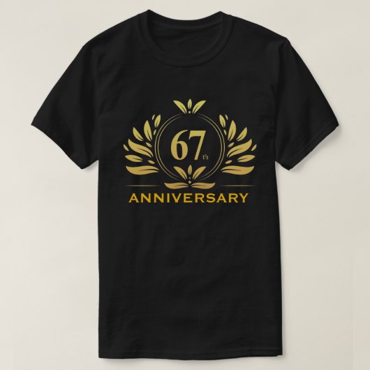 Elegant Gold Laurel Wreath Custom Anniversary Cele Tシャツ (デザイン正面)