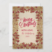 Elegant Gold Leaf Christmas シーズンカード (正面)