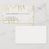 Elegant Gold Leaves Illustration  名刺 (正面/裏面)