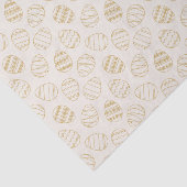 Elegant Gold Line Art Easter Egg Pattern Boho Chic 薄葉紙 (詳細)