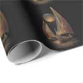 Elegant Gold Line Art Illustration of Longships ラッピングペーパー (ロールコーナー)