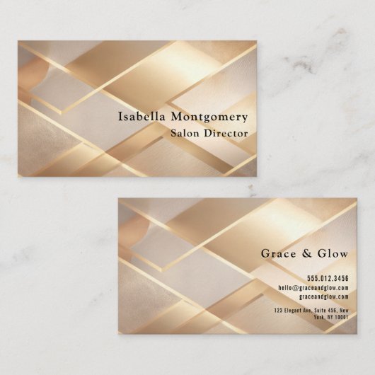 Elegant Gold Logo Magnetic Name Badge 名刺 (正面/裏面)