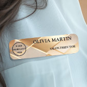 Elegant Gold Logo Magnetic Name Badge 名札