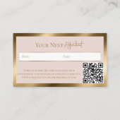 Elegant Gold Luxury Beauty Salon Business Brand 予約カード (裏面)