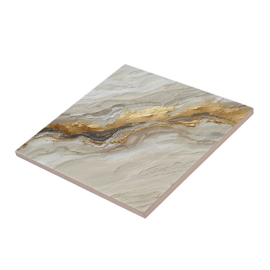 Elegant Gold Marble Flow – Luxury Ceramic Tile タイル (側面)