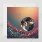 Elegant Gold Marble Navy Terracotta photo Wedding サンキューカード (裏面)