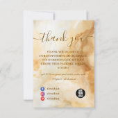 Elegant Gold Marble Professional サンキューカード (正面)