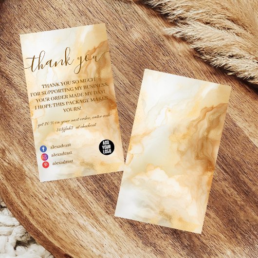 Elegant Gold Marble Professional サンキューカード