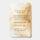 Elegant Gold Marble Professional バッジ (裏面)