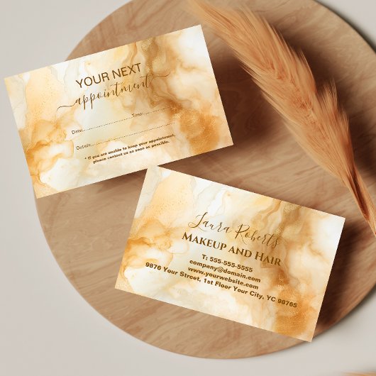 Elegant Gold Marble Professional 予約カード