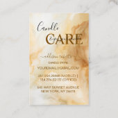 Elegant Gold Marble Professional Candle Care 名刺 (裏面)