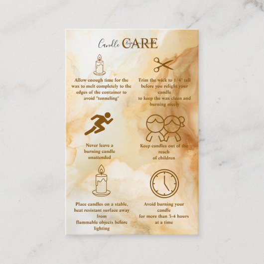 Elegant Gold Marble Professional Candle Care 名刺 (正面)