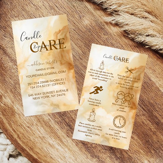 Elegant Gold Marble Professional Candle Care 名刺