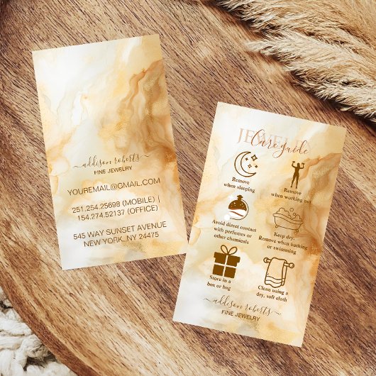 Elegant Gold Marble ProfessionalJewelry Care 名刺