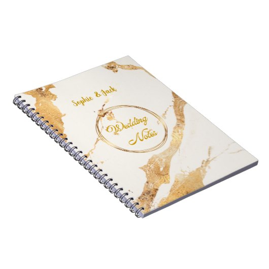 Elegant Gold Marble Wedding Notes Notebook  ノートブック (右側)