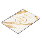 Elegant Gold Marble Wedding Notes Notebook ノートブック (左側)