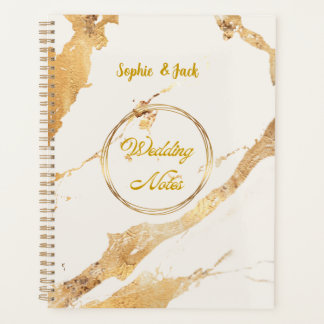 Elegant Gold Marble Wedding Notes Notebook  プランナー手帳