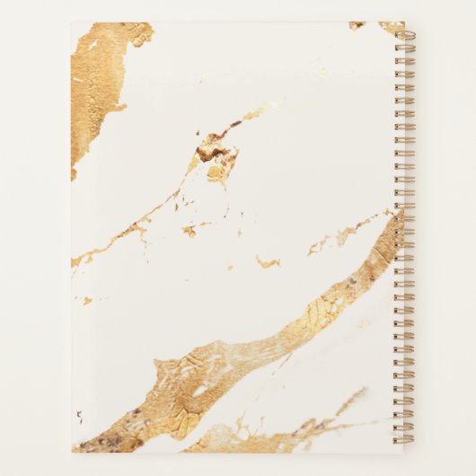 Elegant Gold Marble Wedding Notes Notebook プランナー手帳 (裏面)