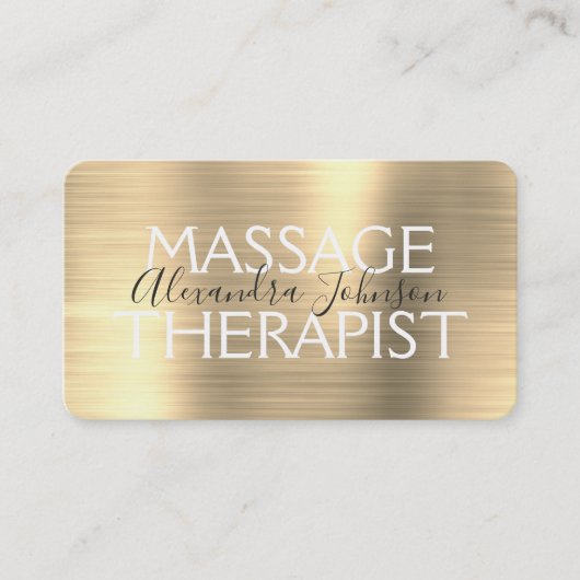 Elegant Gold Massage Therapist 名刺 (正面)