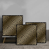 Elegant Gold Maze Geometric Luxury Design タイル