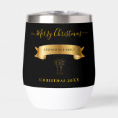 Elegant Gold Merry Christmas Personalized Tumbler (正面)