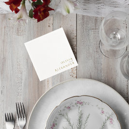 Elegant Gold Minimalist Wedding Cocktail Napkins スタンダードカクテルナプキン