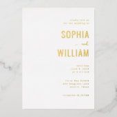 Elegant Gold Minimalist Wedding Invitation 箔招待状 (正面)