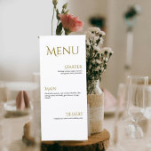 Elegant Gold Minimalist Wedding Menu Card メニュー