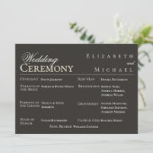 Elegant Gold Minimalist Wedding Program Timeline メニュー (スタンド正面)