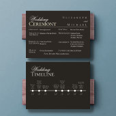 Elegant Gold Minimalist Wedding Program Timeline メニュー