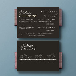 Elegant Gold Minimalist Wedding Program Timeline メニュー