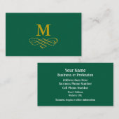 Elegant Gold Monogram and Calligraphy 名刺 (正面/裏面)