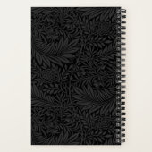 Elegant Gold Monogram Black Floral Pattern ノートブック (裏面)