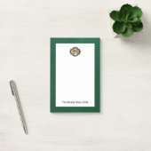 Elegant Gold Monogram Emerald Green Leather Look ポストイット (オフィス)