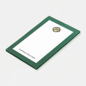 Elegant Gold Monogram Emerald Green Leather Look ポストイット (アングル)