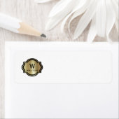 Elegant Gold Monogram File Folder Labels ラベル (インサイチュ)