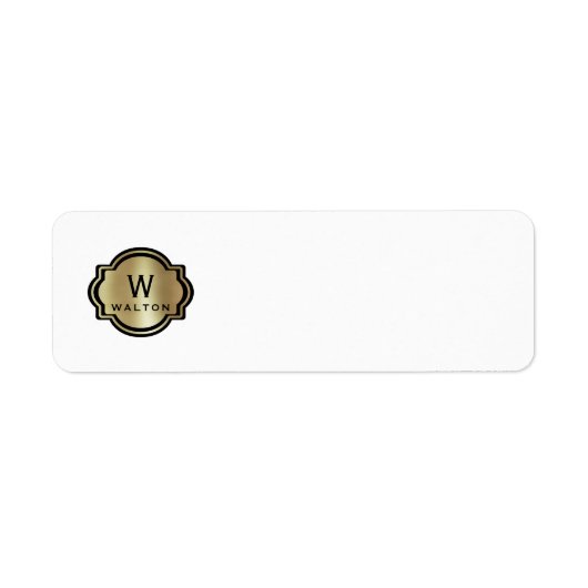 Elegant Gold Monogram File Folder Labels ラベル (正面)