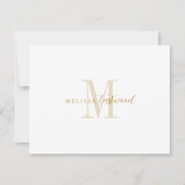 Elegant Gold Monogram Script Serif ノートカード (正面)